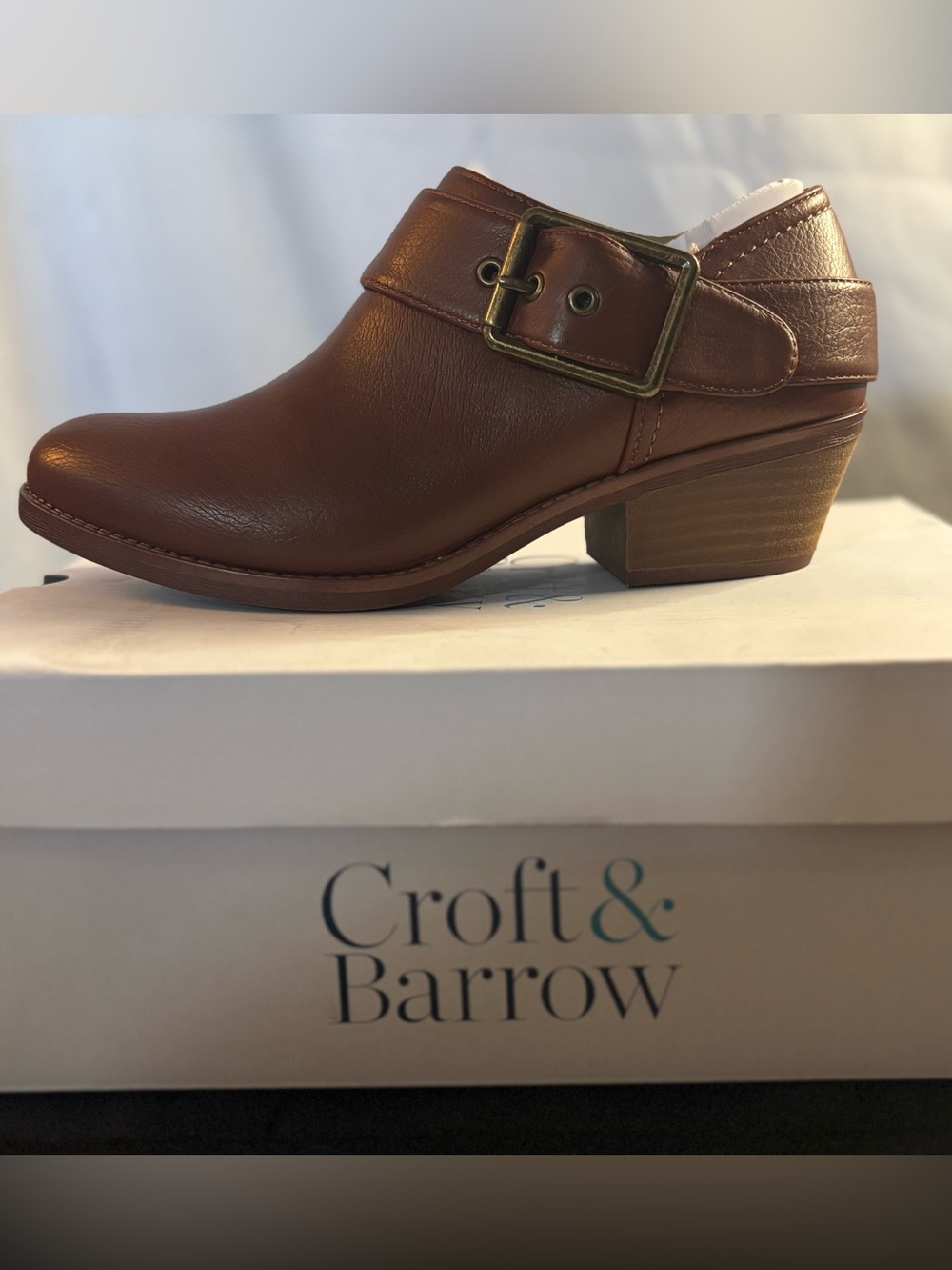 Croft & Barrow Brown Heeled Boots Zip Up Women’s Size 8M New